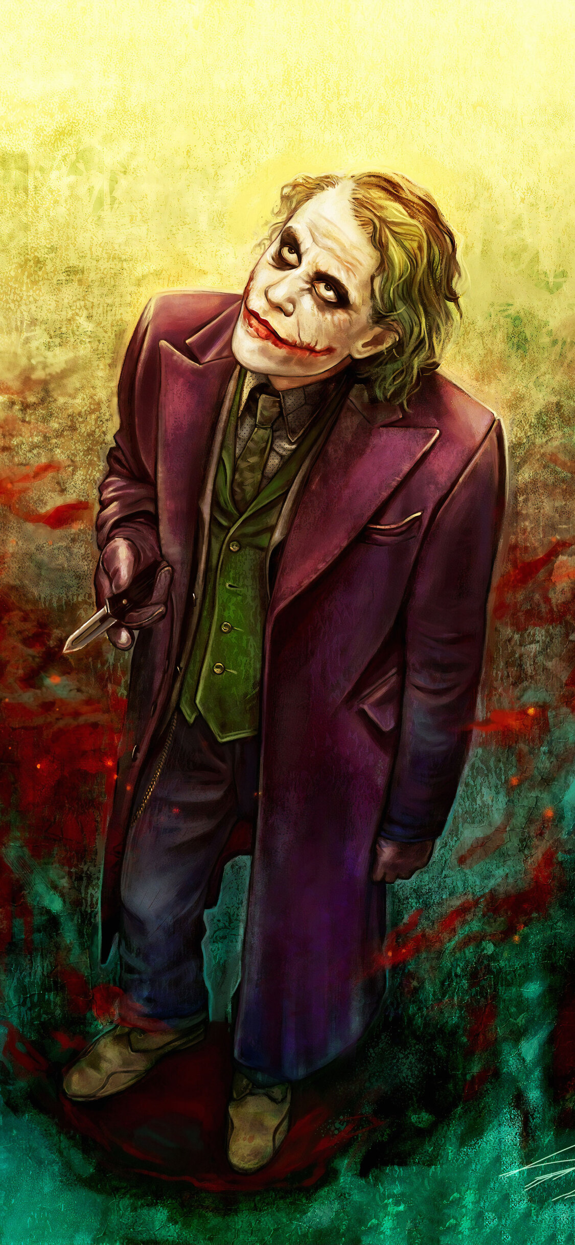 1125x2436 Joker Heath Ledger Art 4k 2019 Iphone XS,Iphone 10,Iphone X HD 4k  Wallpapers, Images, Backgrounds, Photos and Pictures