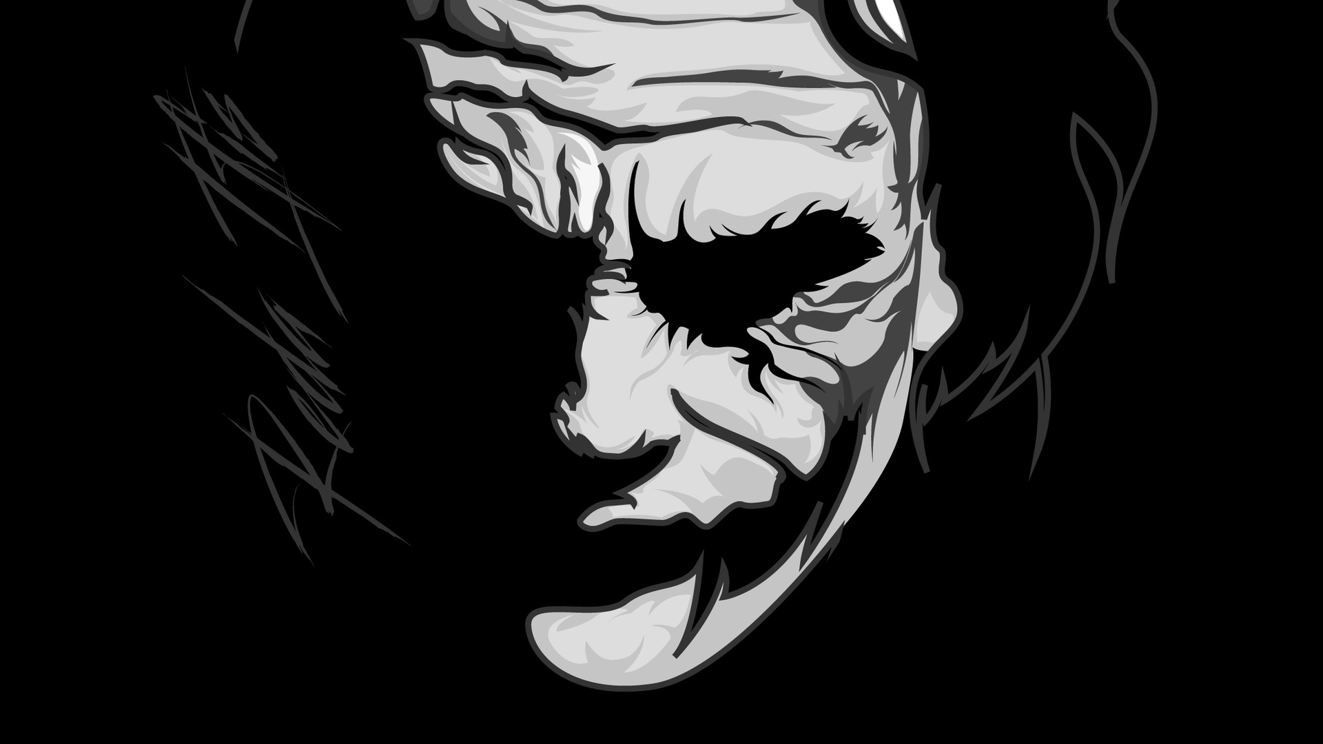 Joker Black And White Wallpaper