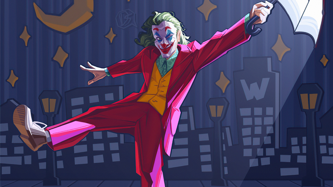 1366x768 Joker Movie Illustration Laptop HD ,HD 4k Wallpapers,Images