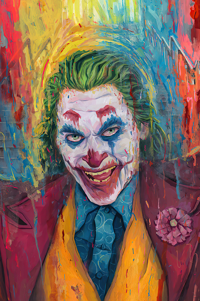640x960 Joker Paint Artwork 4k iPhone 4, iPhone 4S HD 4k Wallpapers ...