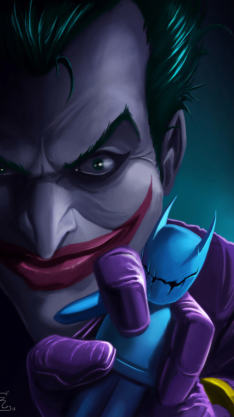750x1334 Joker With Bat Dool iPhone 6, iPhone 6S, iPhone 7 HD 4k  Wallpapers, Images, Backgrounds, Photos and Pictures