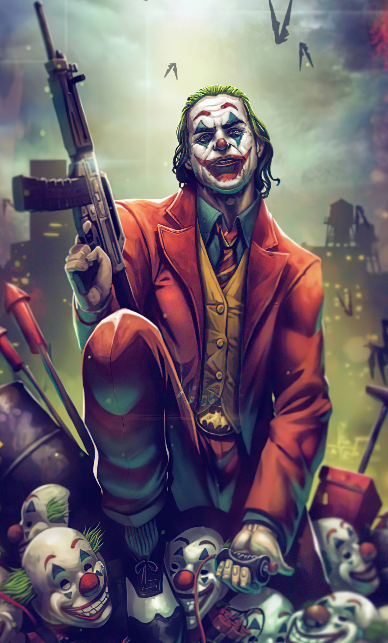 1280x21 Joker With Gun Up 4k Iphone 6 Hd 4k Wallpapers Images Backgrounds Photos And Pictures