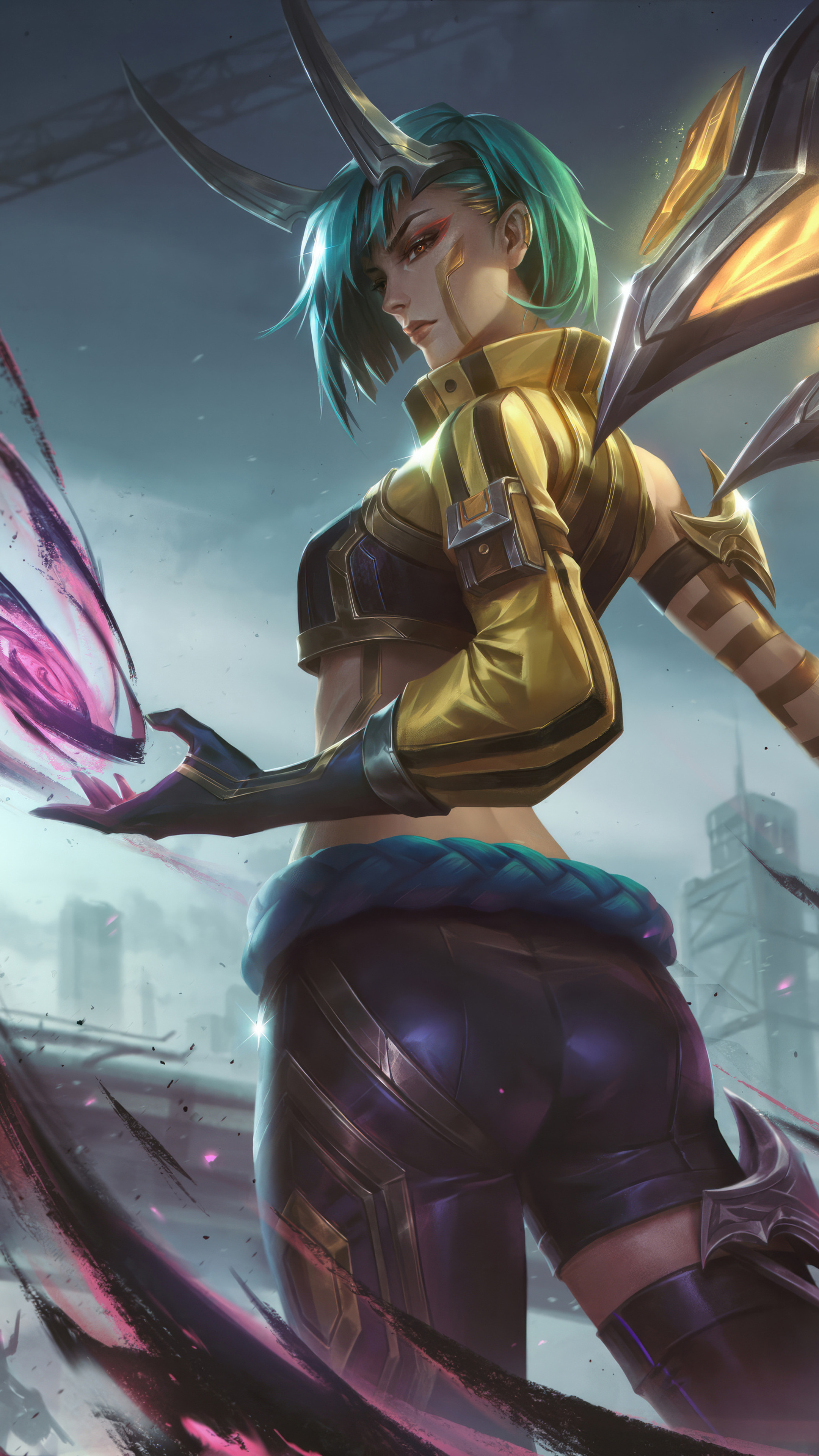 2160x3840 Kaisa Ink Shadow Warrior Golden Ink League Of Legends Sony ...