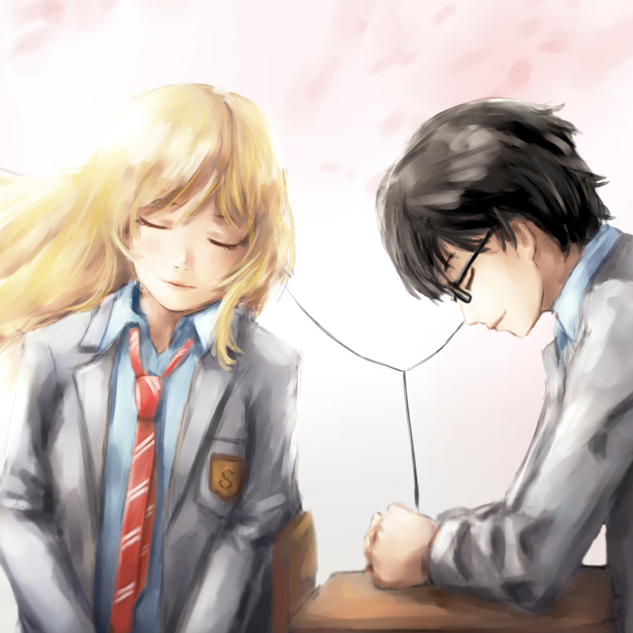 2048x2048 Kaori Miyazono Kousei Arima In Your Lie In April Ipad 2048x2048 Kaori Miyazono Kousei Arima In Your Lie In April Ipad