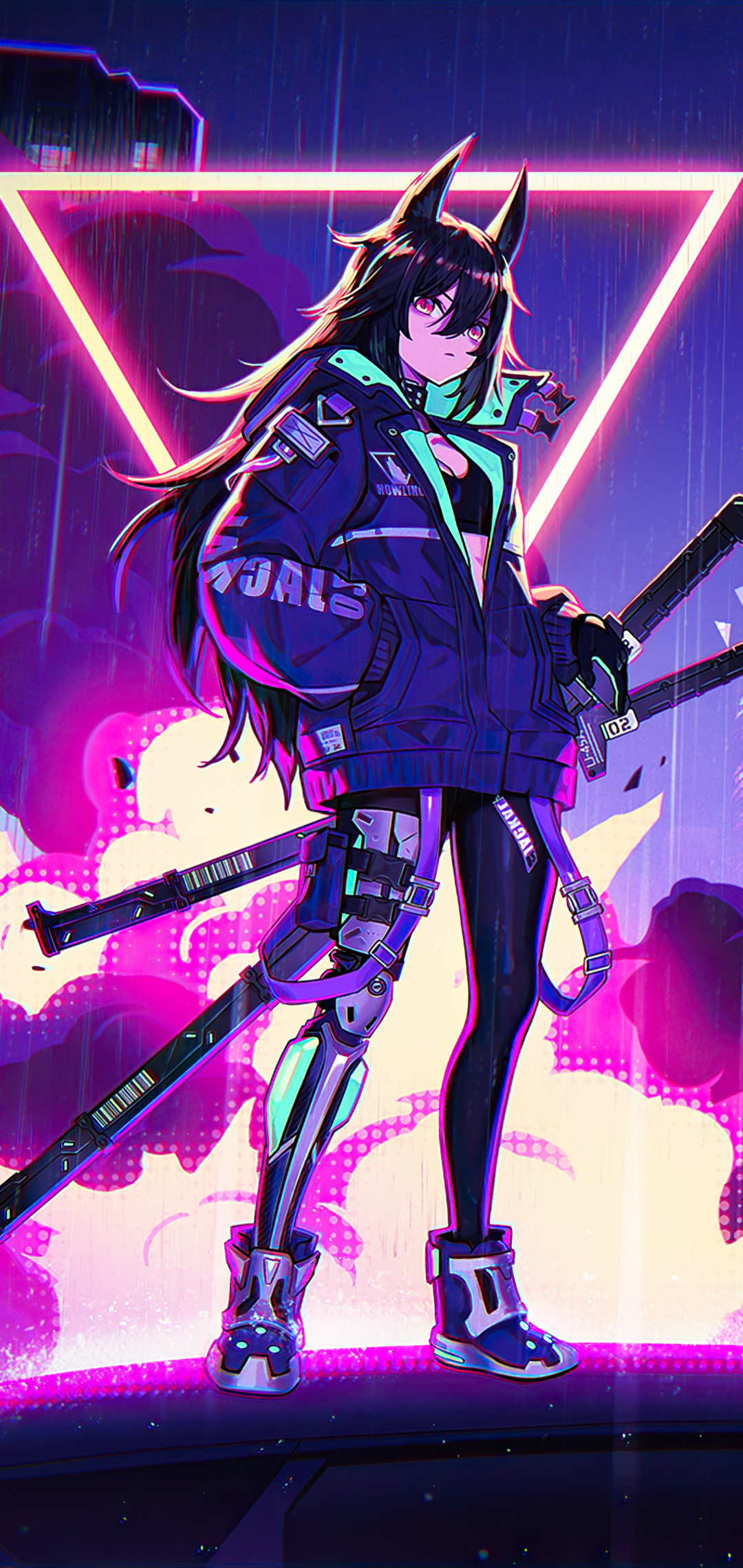 1080x2280 Katana Anime Girl Neon 4k One Plus 6,Huawei p20,Honor view  10,Vivo y85,Oppo f7,Xiaomi Mi A2 HD 4k Wallpapers, Images, Backgrounds,  Photos and Pictures
