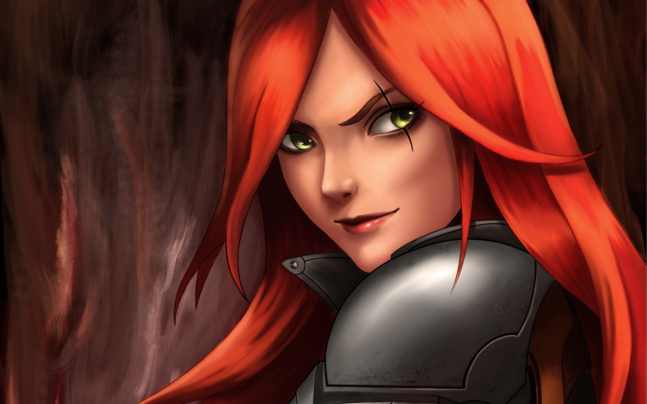 2560x1600 Katarina League Of Legends Red Hair Warrior Girl Wallpaper ...