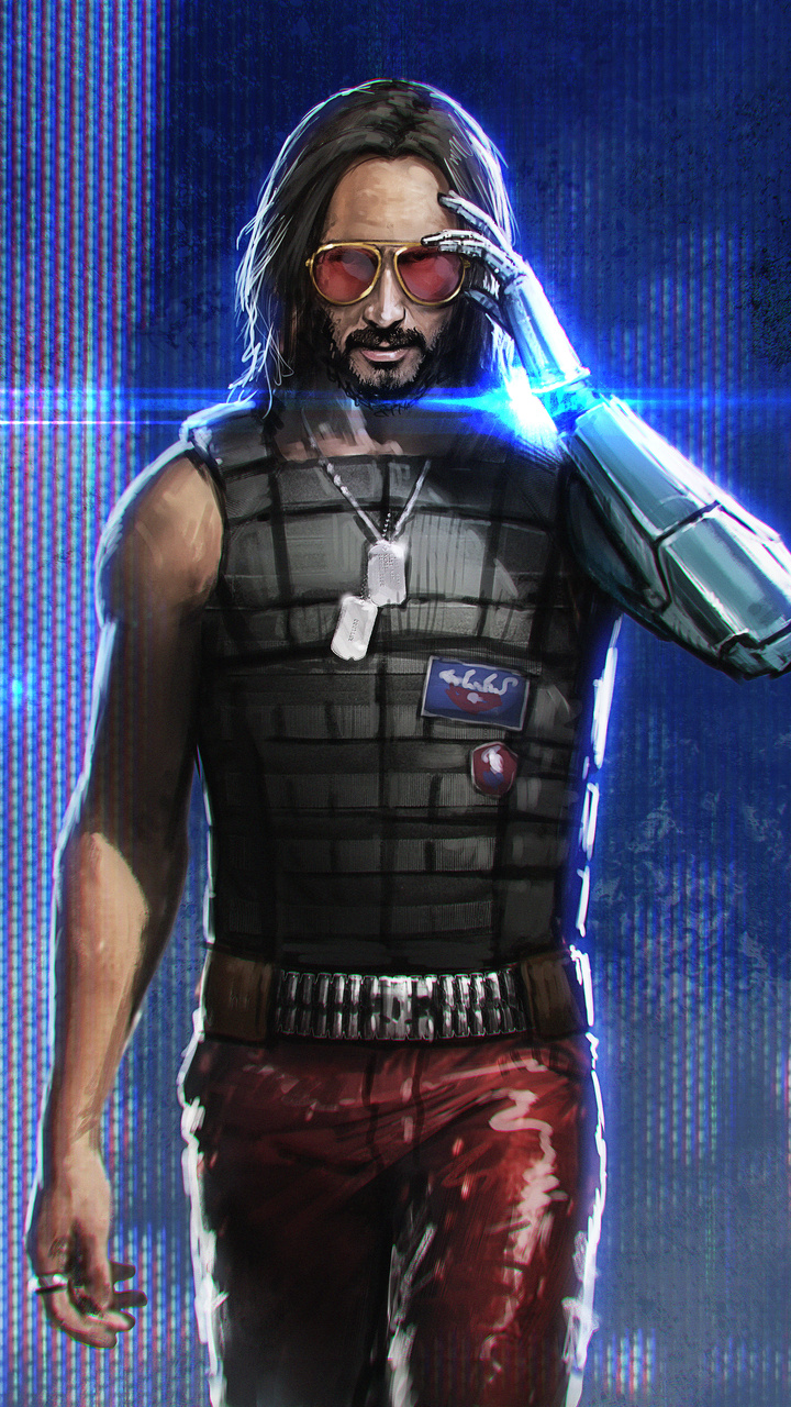 720x1280 Keanu Reeves In Cyberpunk 2077 4k Art Moto G,X Xperia Z1,Z3 ...