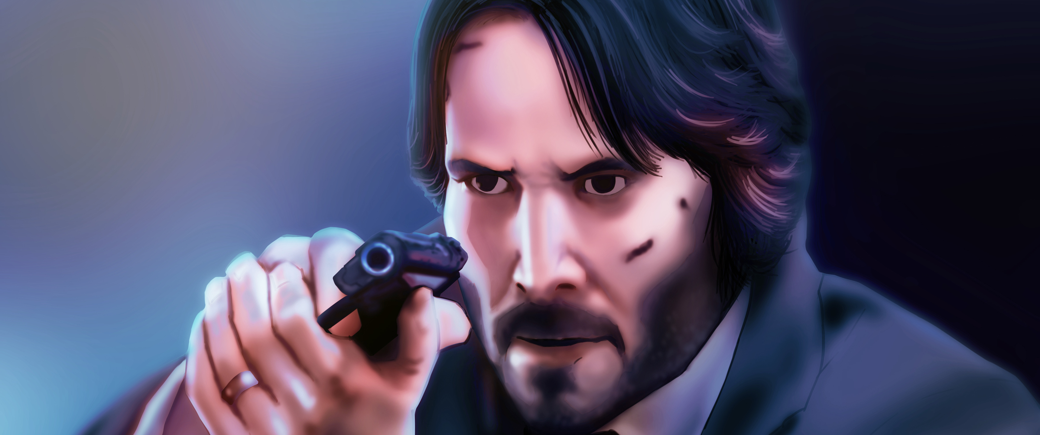 3440x1440 Keanu Reeves John Wick 4k Art UltraWide Quad HD 1440P ,HD 4k ...