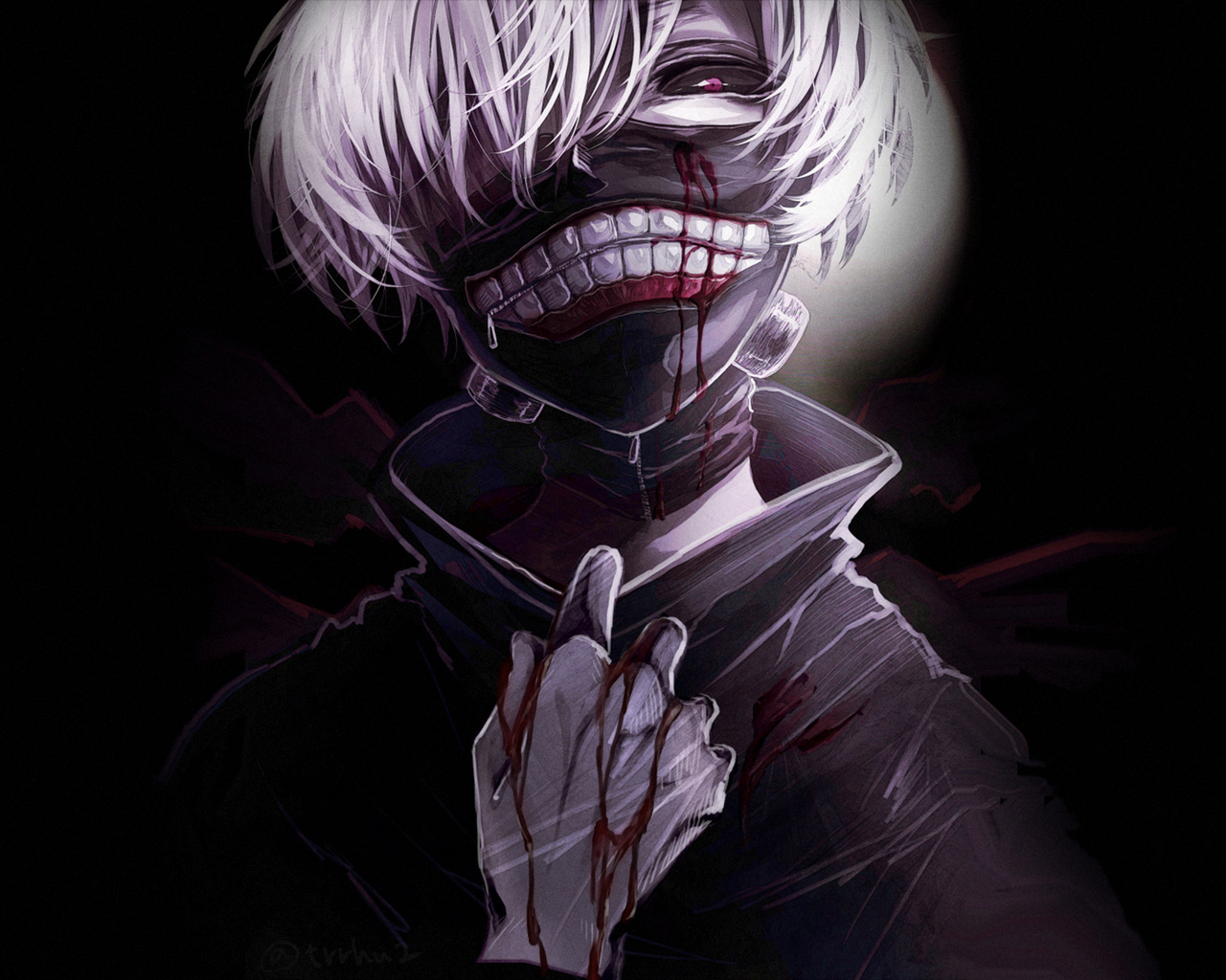 Download wallpaper 1920x1080 tokyo ghoul, artwork, ken kaneki