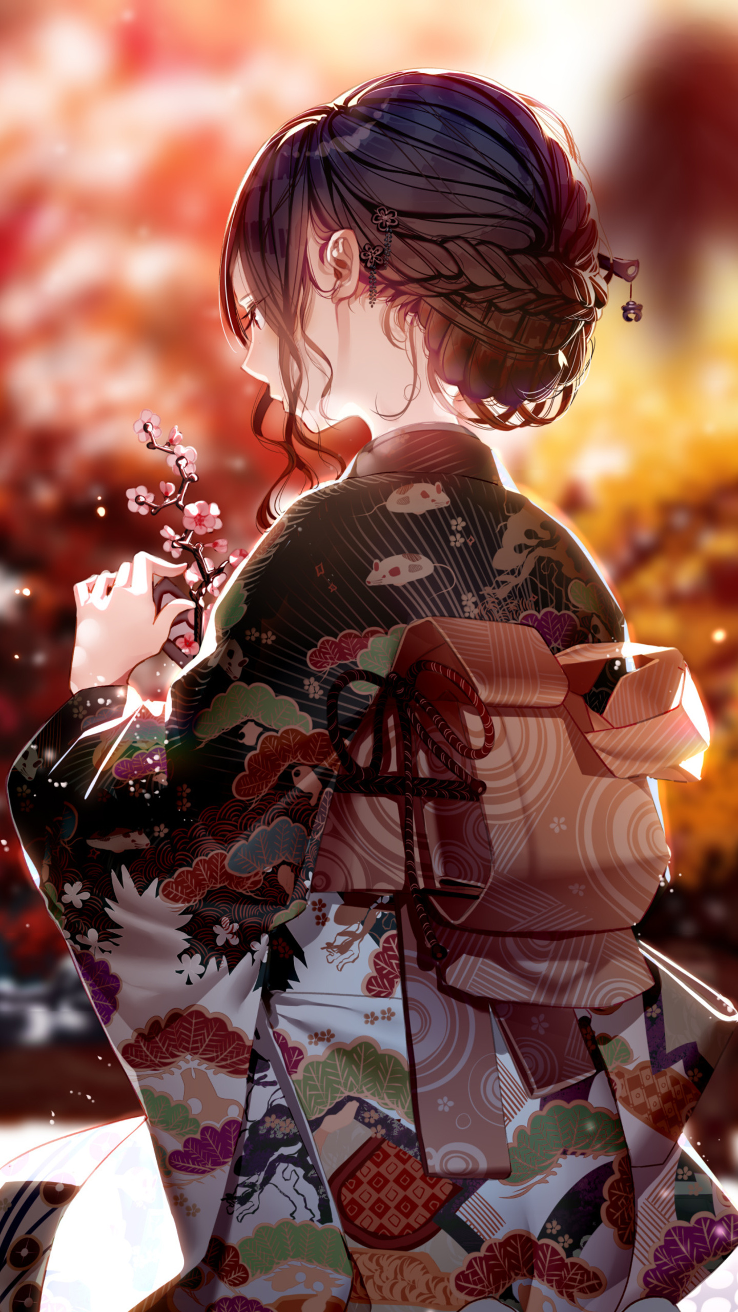 Cute girl in kimono