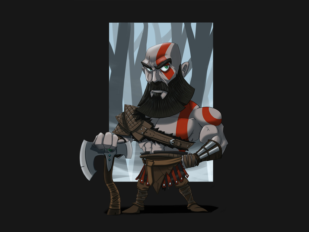 Kratos 2020 Minimalism Wallpaper In 1024x768 Resolution