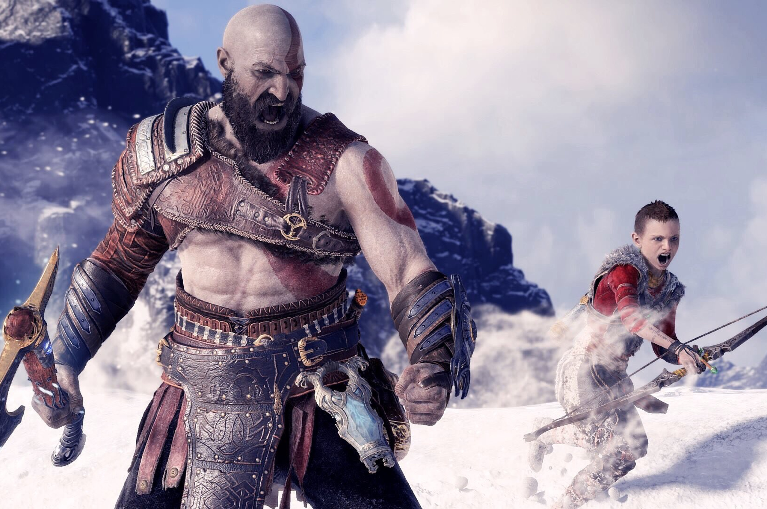 Год оф 4. Кратос God of War. Кратос и Атрей. Кратос God of War 4. Кратос из God of War 4.