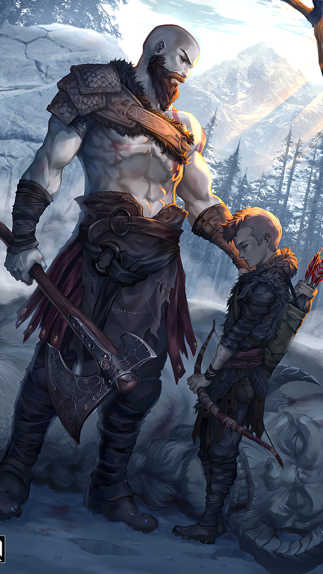 Kratos And Atreus God Of War Art In 1080x1920 Resolution. kratos-and-atreus-g...