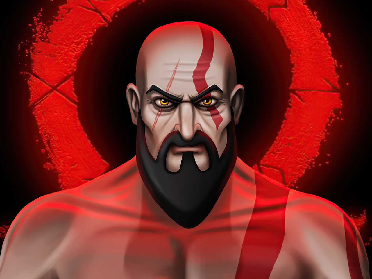 1280x960 Kratos Cartoon Illustration 5k 1280x960 Resolution HD 4k ...