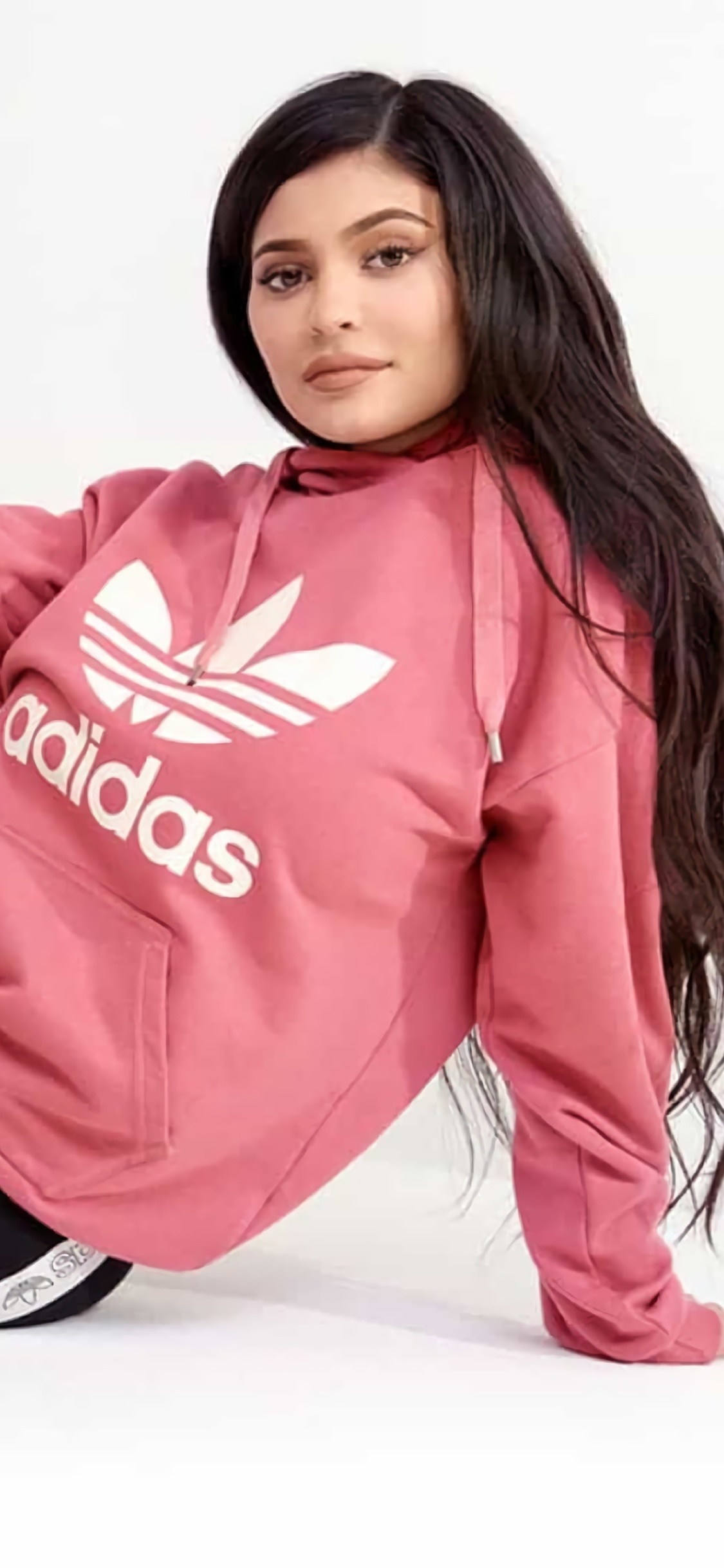 kylie jenner adidas pink hoodie