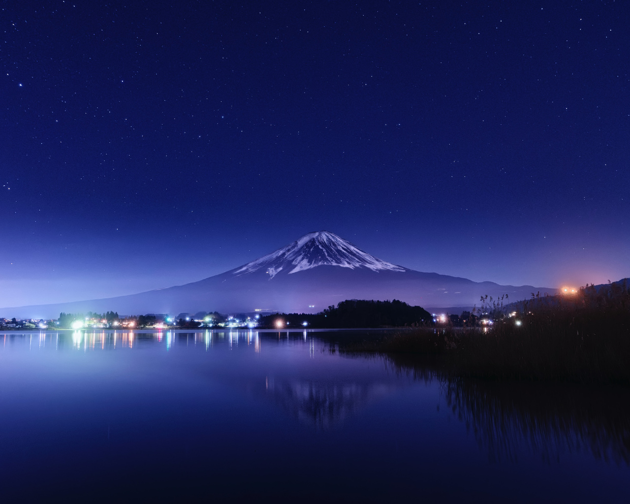 1280x1024 Lake Kawaguchi At Night Wallpaper,1280x1024 Resolution HD 4k ...