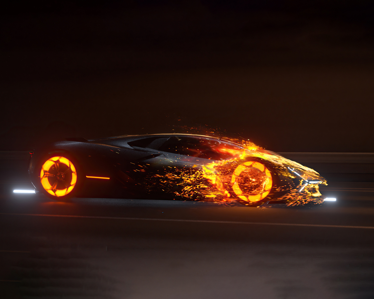 1280x1024 Lamborghini In Flames 5k 1280x1024 Resolution HD 4k