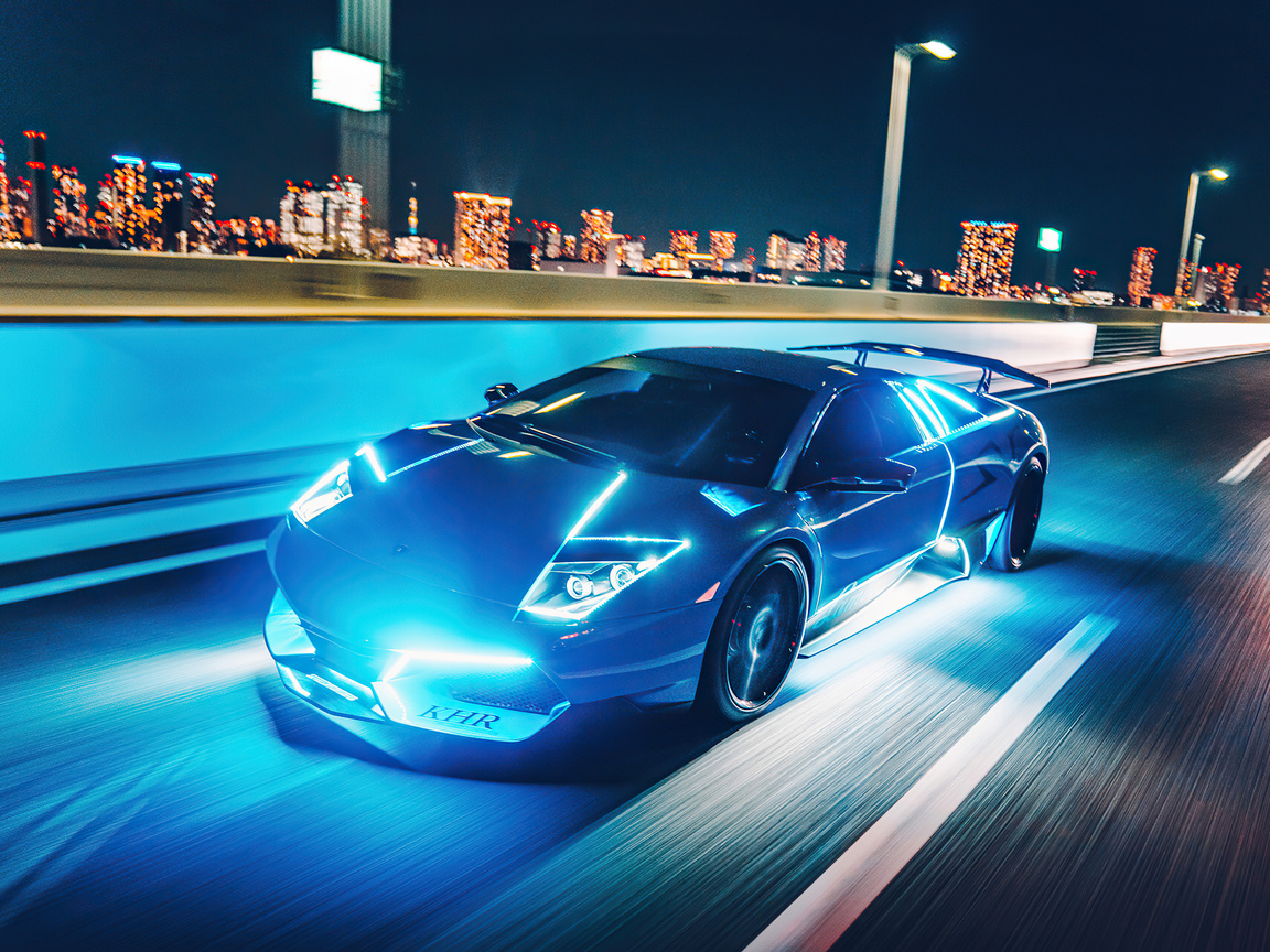 1152x864 Murcielago Neon Lights 4k Wallpaper,1152x864
