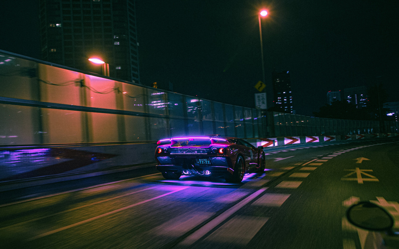 1680x1050 Lamborghini Neon Lights On Road 4k 1680x1050 Resolution Hd 4k 