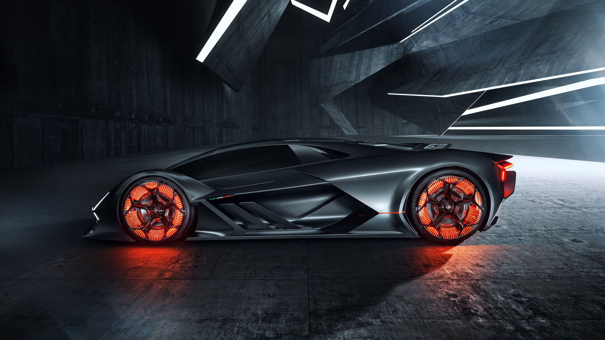 2048x1152 Terzo Millennio 2019 Side View Car Wallpaper