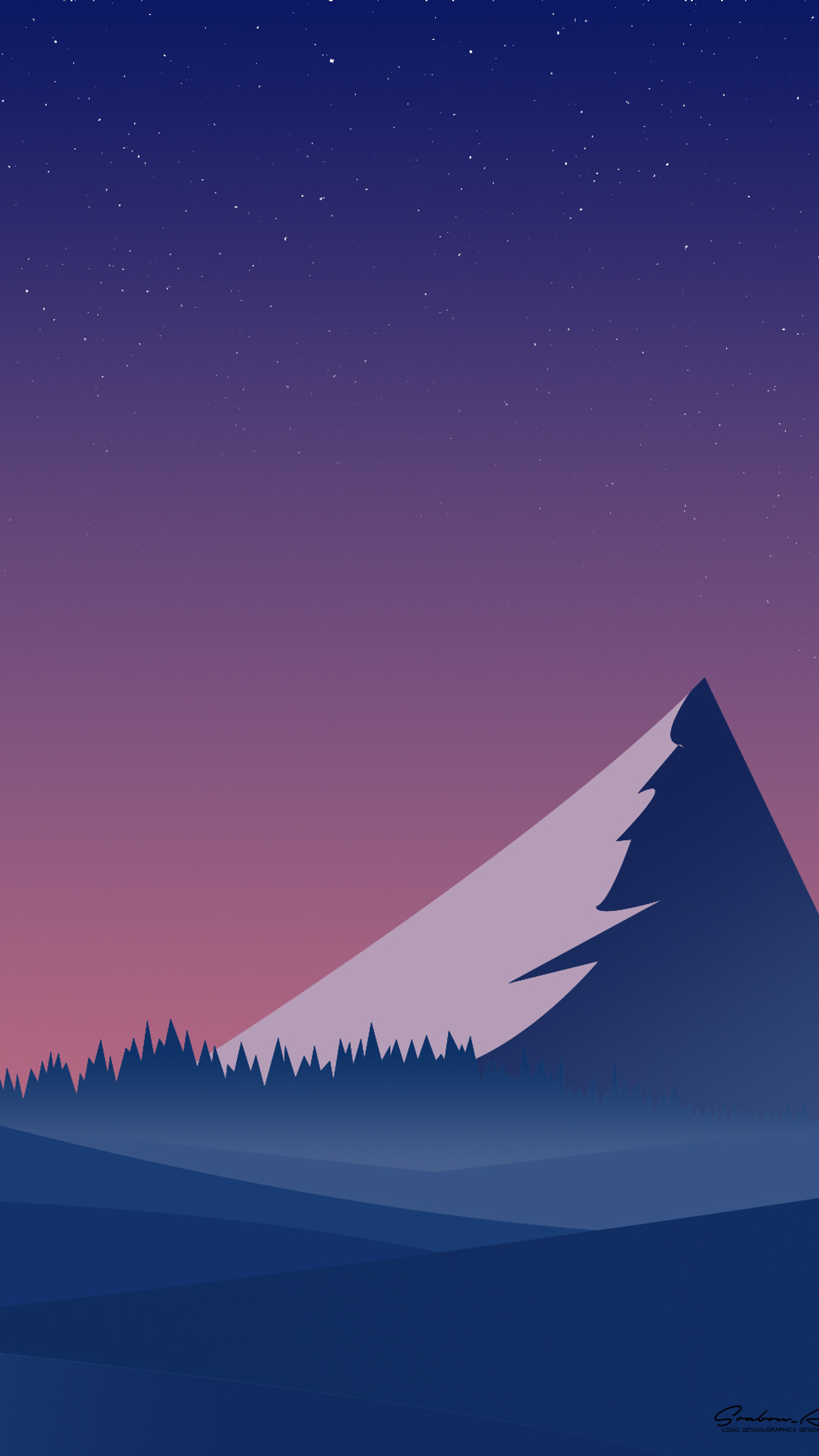 1440x2560 Landscape Mountains Minimalist Samsung Galaxy S6,S7 ,Google