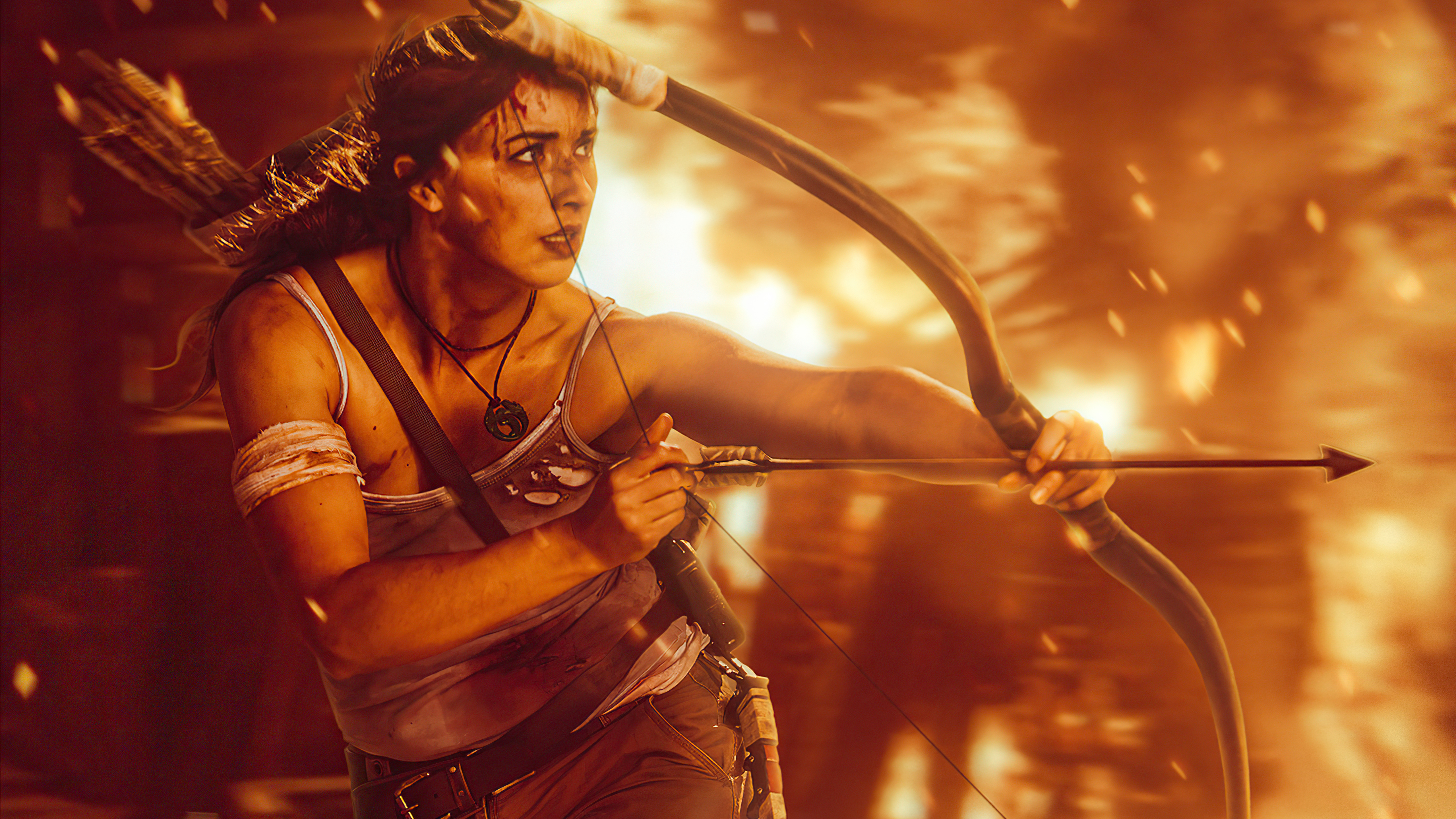 5120x2880 Lara Croft Crimson Fire 5k HD 4k Wallpapers, Images, Backgrounds,  Photos and Pictures
