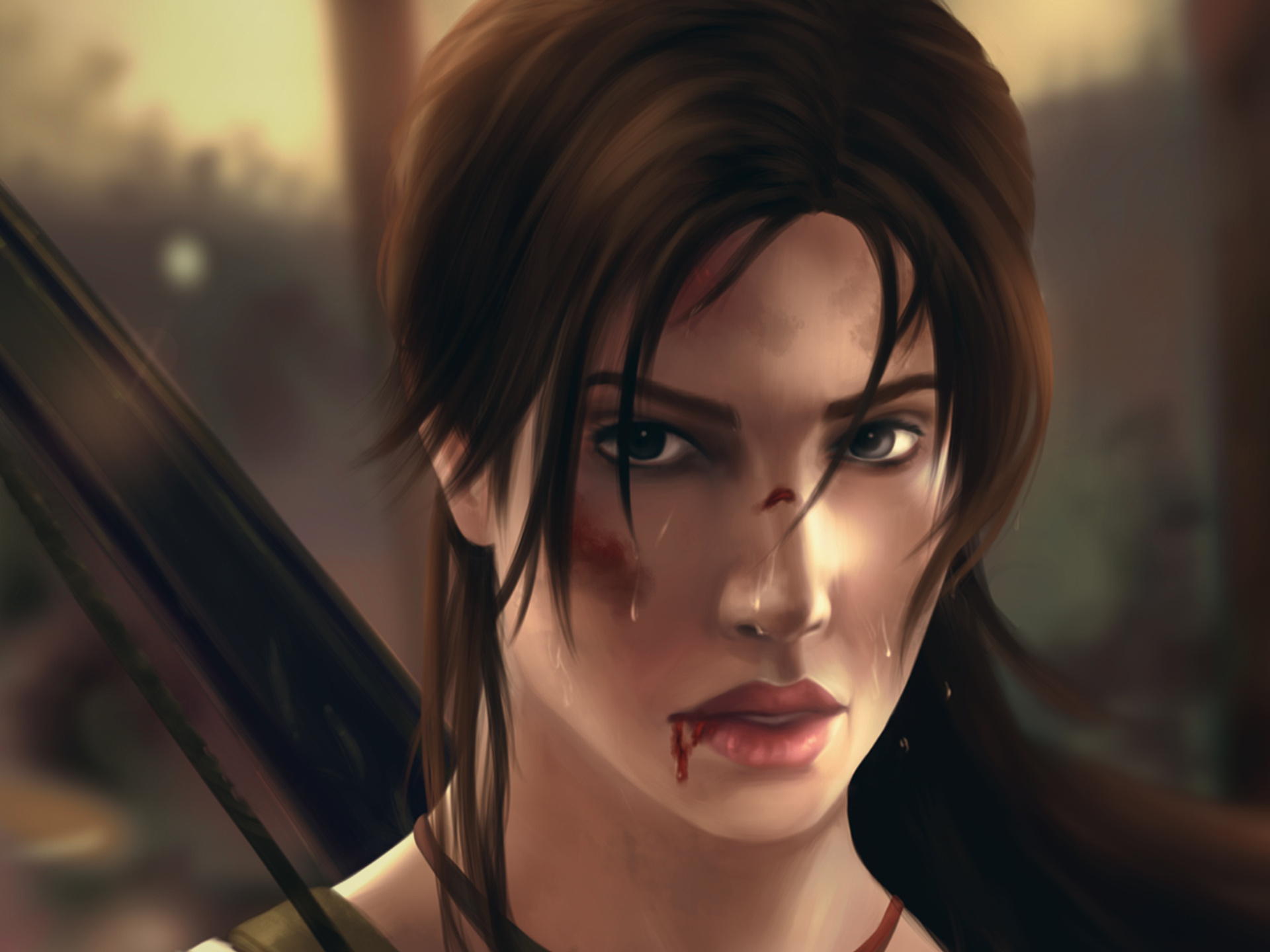 1920x1440 Lara Croft In Tomb Raider Art 1920x1440 Resolution HD 4k Wallpapers, Images