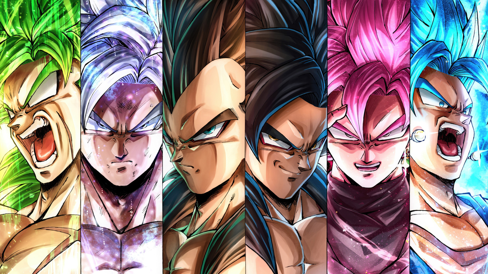 1600x900 Legendary Warriors Of Dragon Ball Vegito Goku Black Vegeta ...