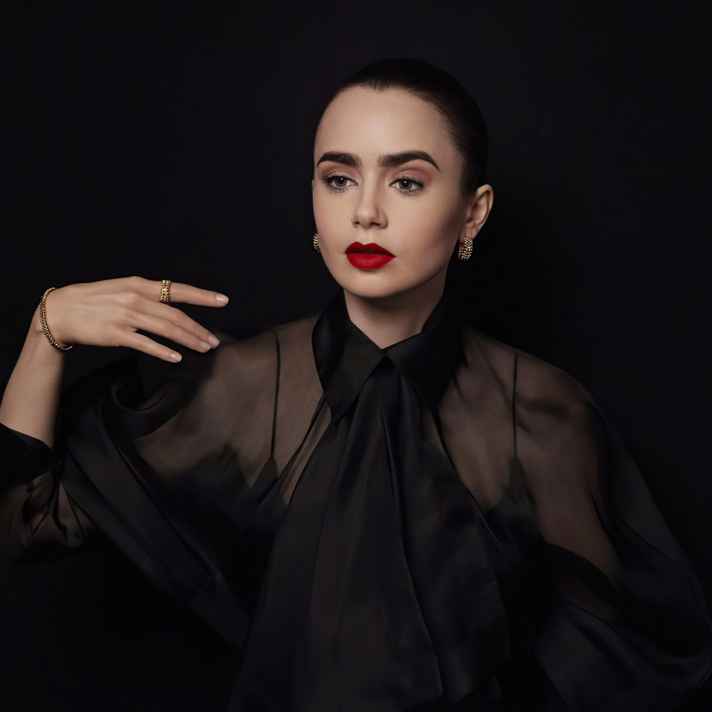 1024x1024 Lily Collins Clash De Cartier Campaign 1024x1024 Resolution ...