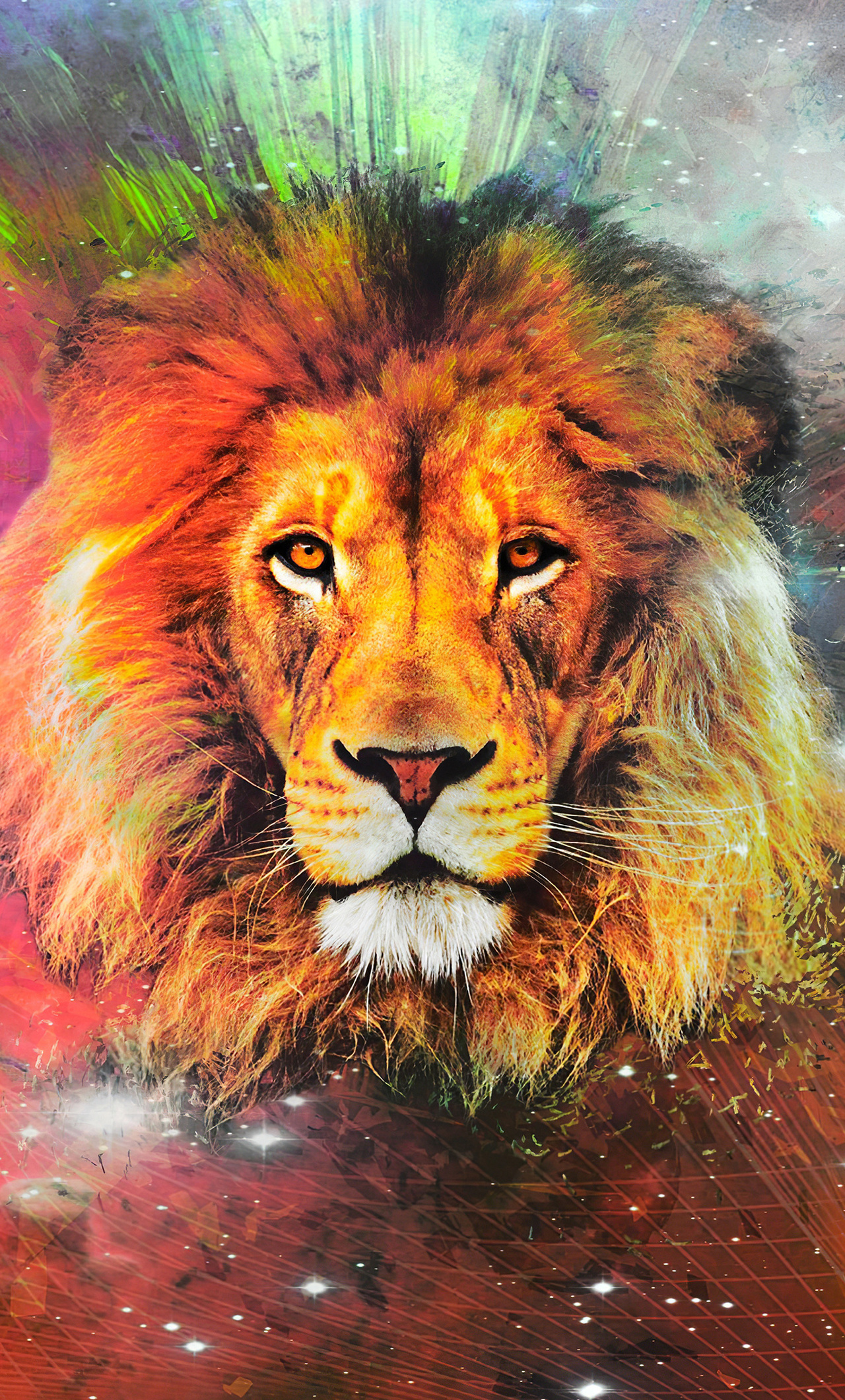 1280x2120 Lion Galaxy Art 4k Iphone 6 Hd 4k Wallpapers Images