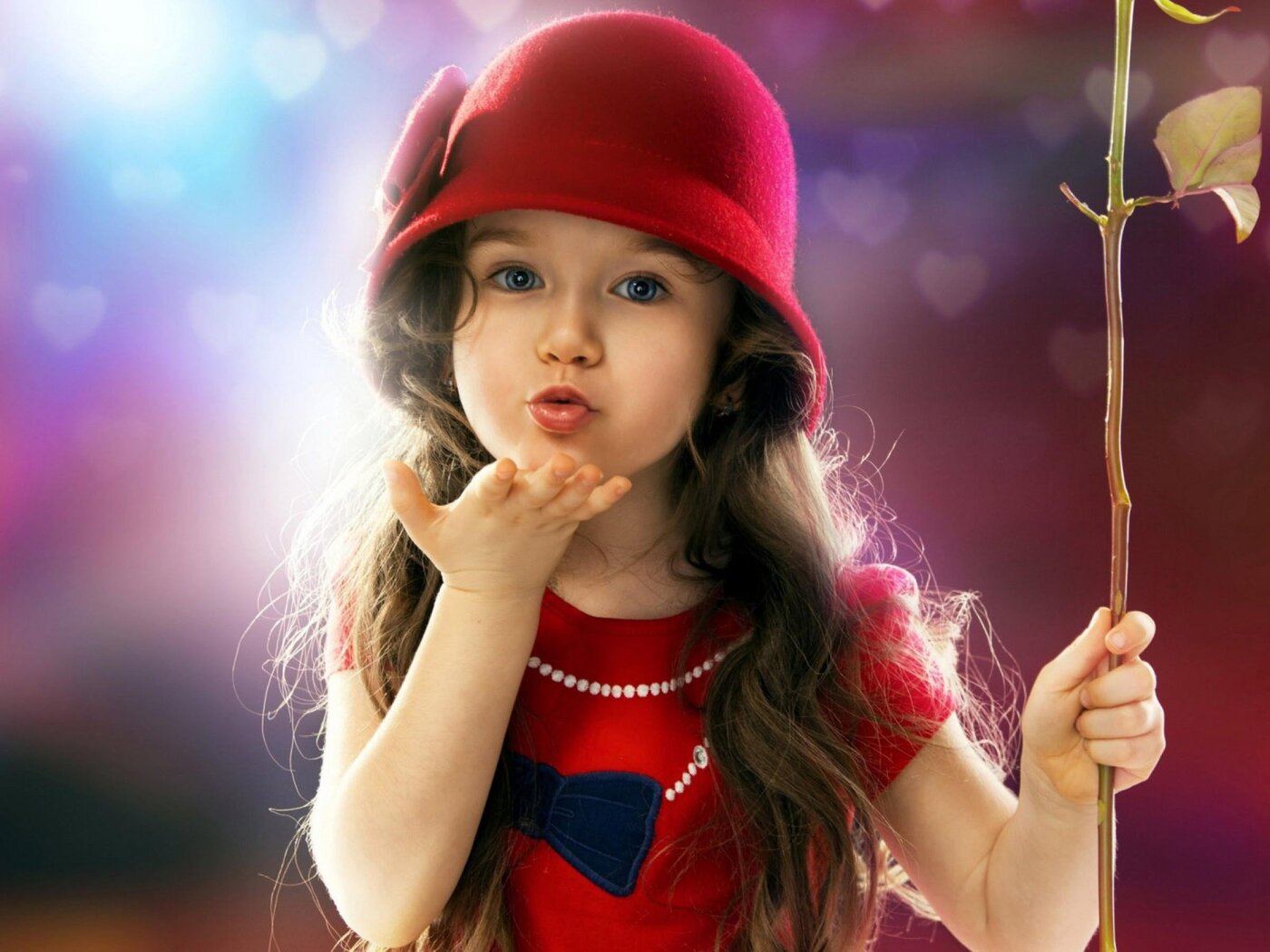 1400x1050 Little Girl Blowing a Kiss 1400x1050 Resolution HD 4k Wallpapers,  Images, Backgrounds, Photos and Pictures