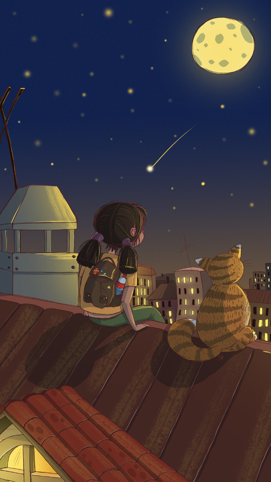 little-girl-looking-at-the-stars-with-cat-4k-kj.jpg