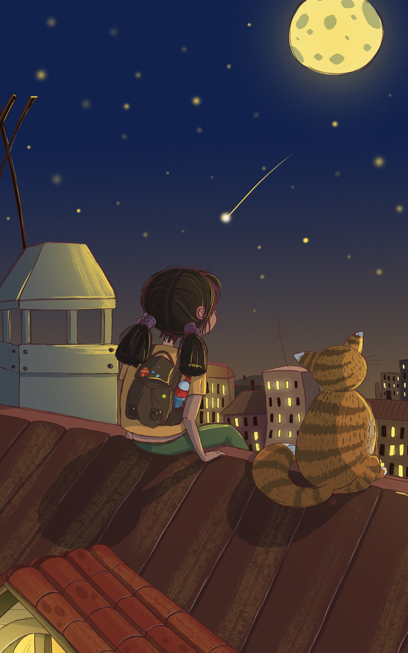 little-girl-looking-at-the-stars-with-cat-4k-kj.jpg