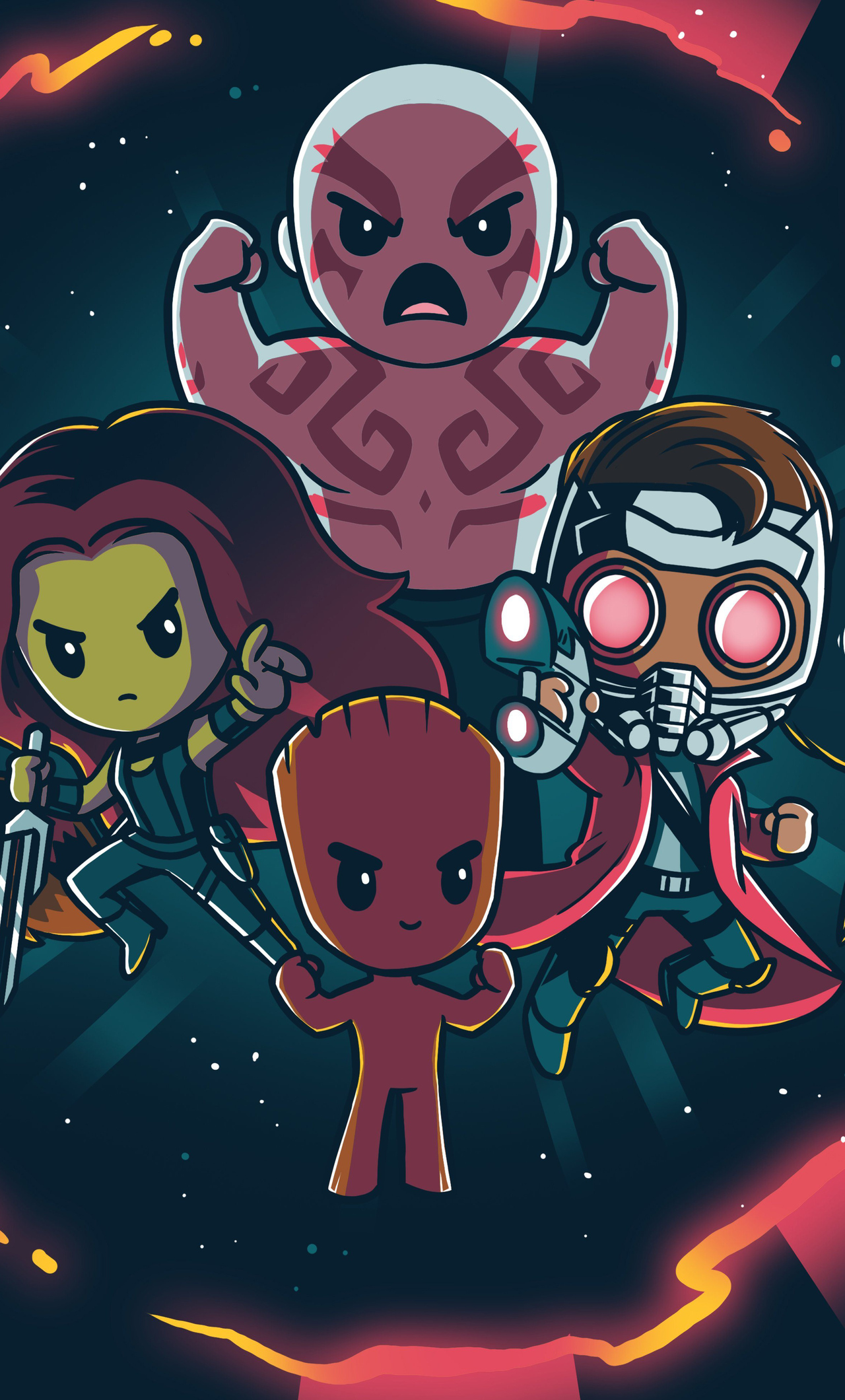 1280x2120 Little Guardians Of The Galaxy Art iPhone 6+ HD 4k Wallpapers,  Images, Backgrounds, Photos and Pictures