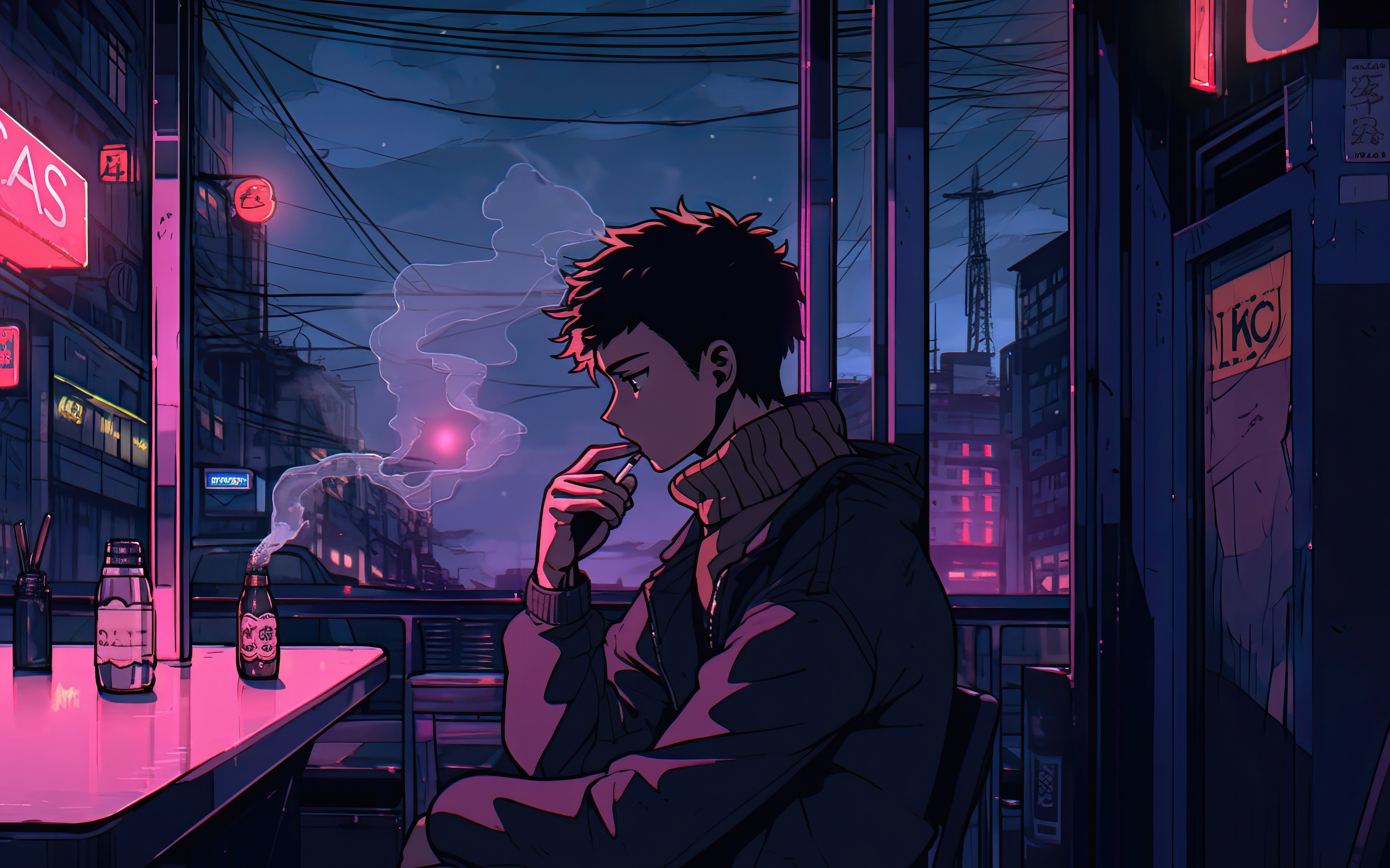 3840x2400 Lofi Boy In Deep Thoughts 4K ,HD 4k Wallpapers,Images