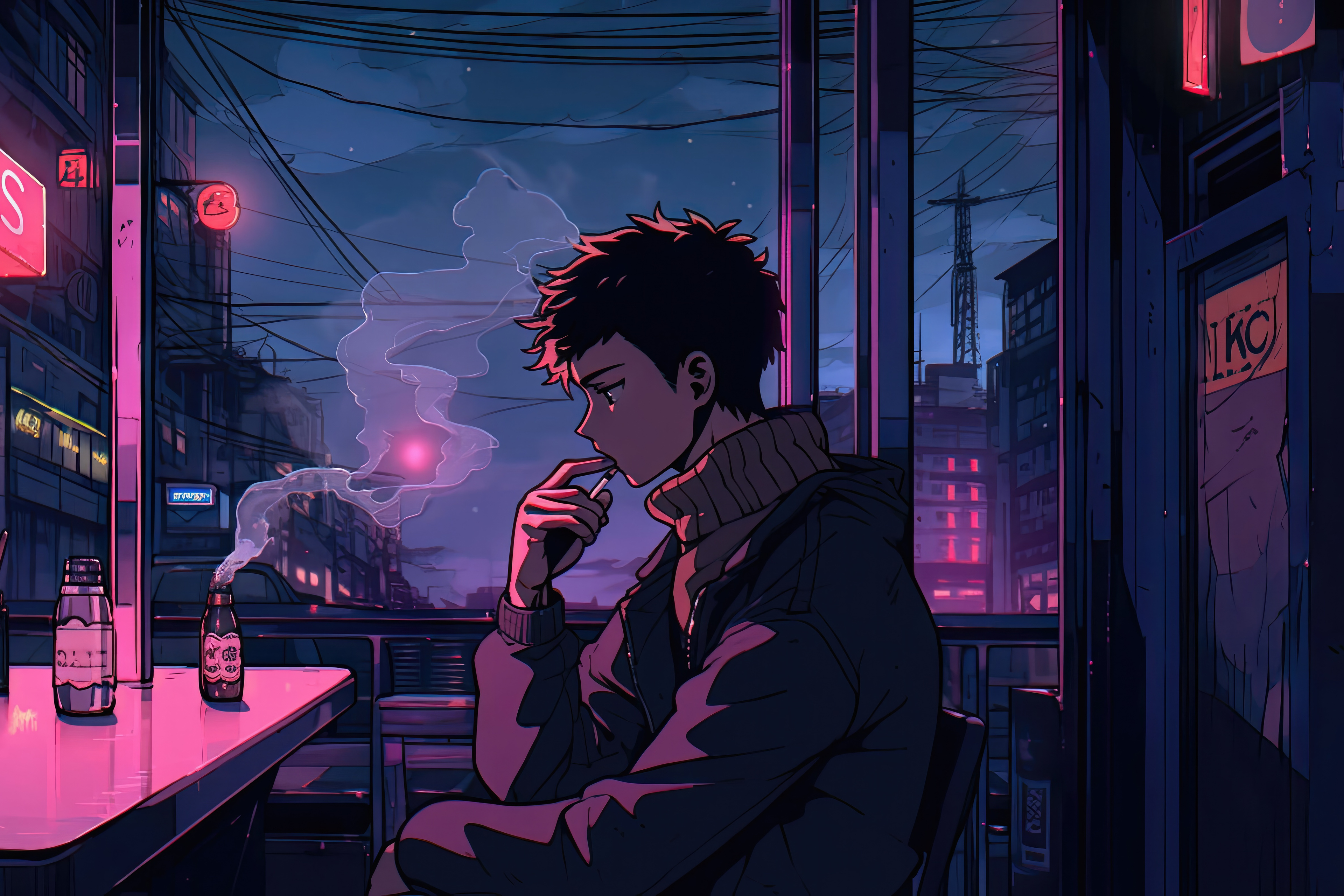 3840x2560 Lofi Boy In Deep Thoughts 3840x2560 Resolution HD 4k