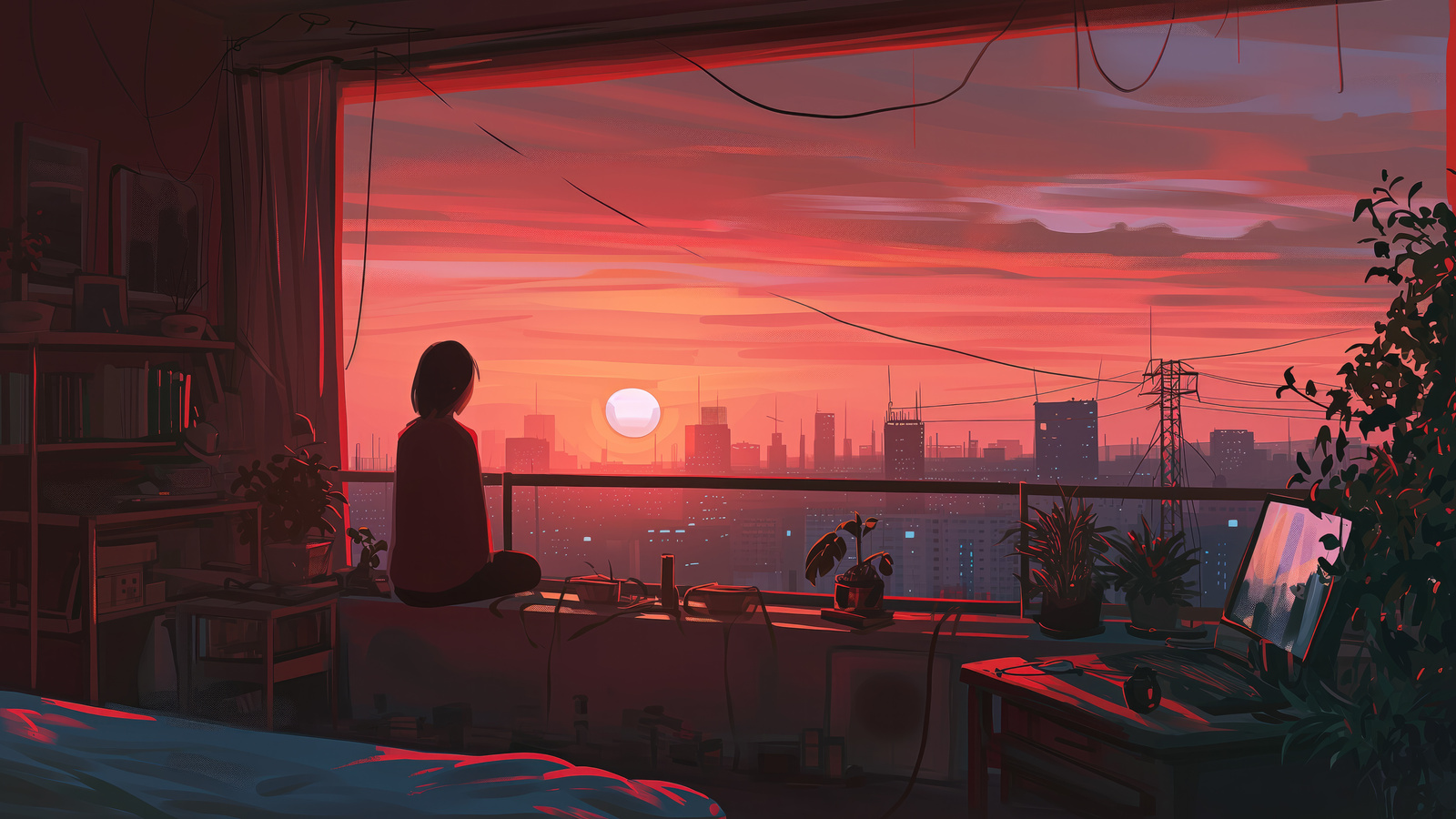 1600x900 Lofi Girl Relaxing Morning Time Wallpaper,1600x900 Resolution ...