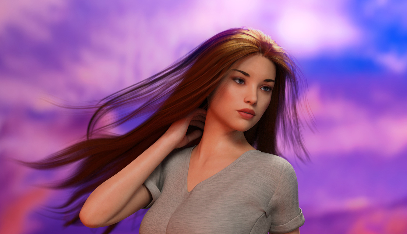 1336x768 Long Hair White Girl Looking Away Artwork Laptop HD HD 4k ...