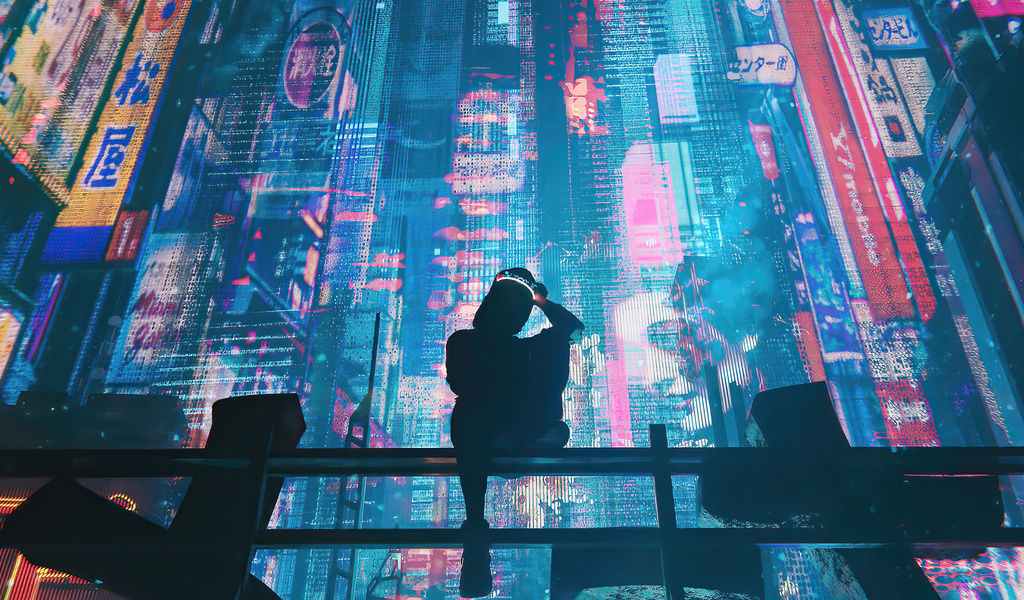 1024x600 Longing Cyberpunk Neon Lights 4k 1024x600 Resolution HD 4k ...