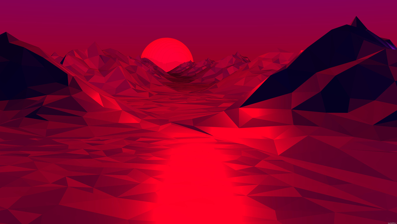 1360x768 Low Poly Red 3d Abstract 4k Laptop HD HD 4k Wallpapers, Images,  Backgrounds, Photos and Pictures