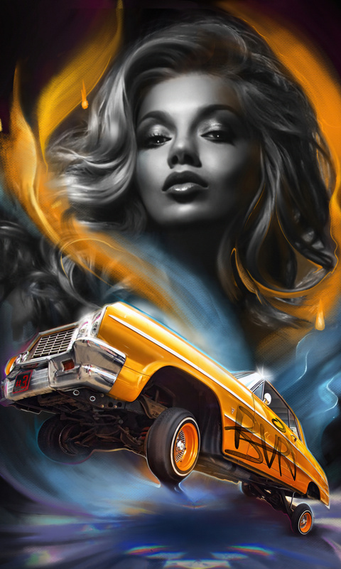 480x800 Lowrider Girl Chevy Art Galaxy Note,HTC Desire,Nokia Lumia ...