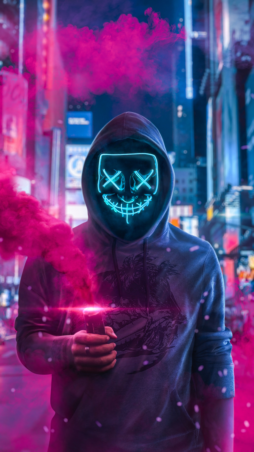 1080x1920 Mask Guy With Smoke Bomb In Hand 4k Iphone 7,6s,6 Plus, Pixel ...