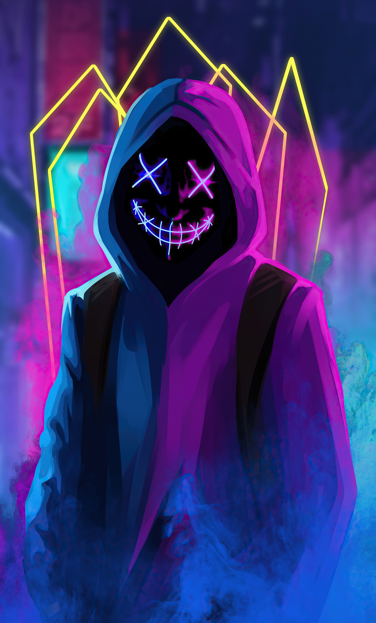 1280x2120 Mask Neon Guy iPhone 6+ ,HD 4k Wallpapers,Images,Backgrounds ...