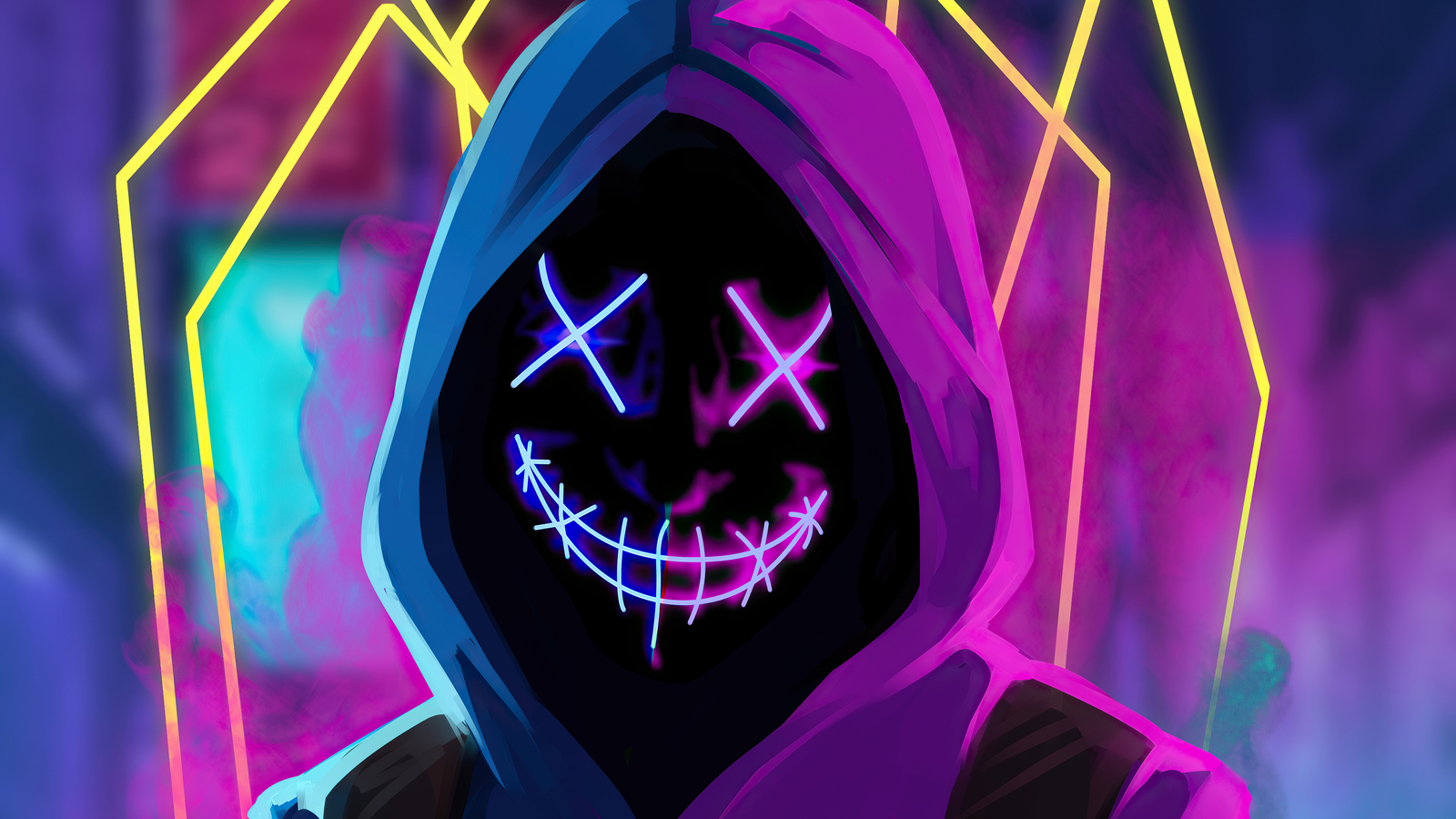1600x900 Mask Neon Guy 1600x900 Resolution HD 4k Wallpapers, Images,  Backgrounds, Photos and Pictures