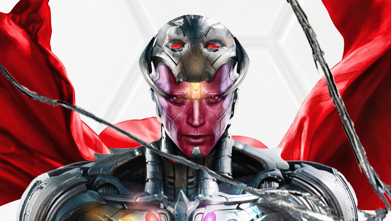 Mask Off Ultron Vision What If 5k Wallpaper In 1360x768 Resolution