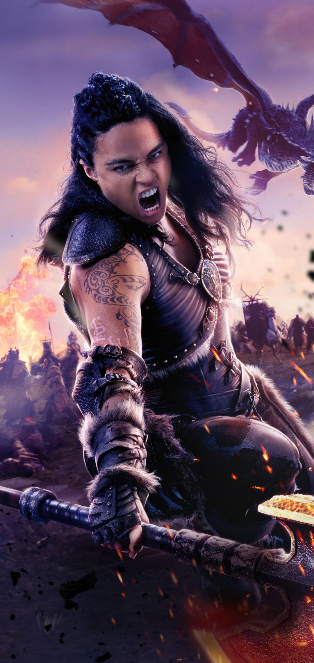 1080x2280 Michelle Rodriguez As Holga Kilgore In Dungeons And Dragons ...