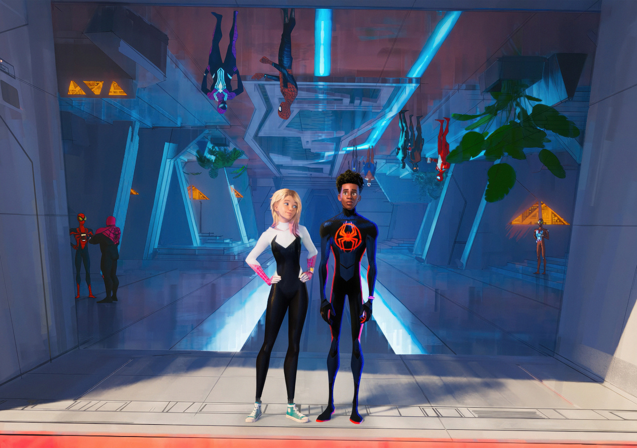 1280x900 Miles Morales And Gwen Stacy In Spider Man Across The Spider ...