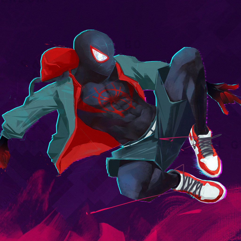 1024x1024 Miles Morales Jumping Art 4k 1024x1024 Resolution HD 4k ...