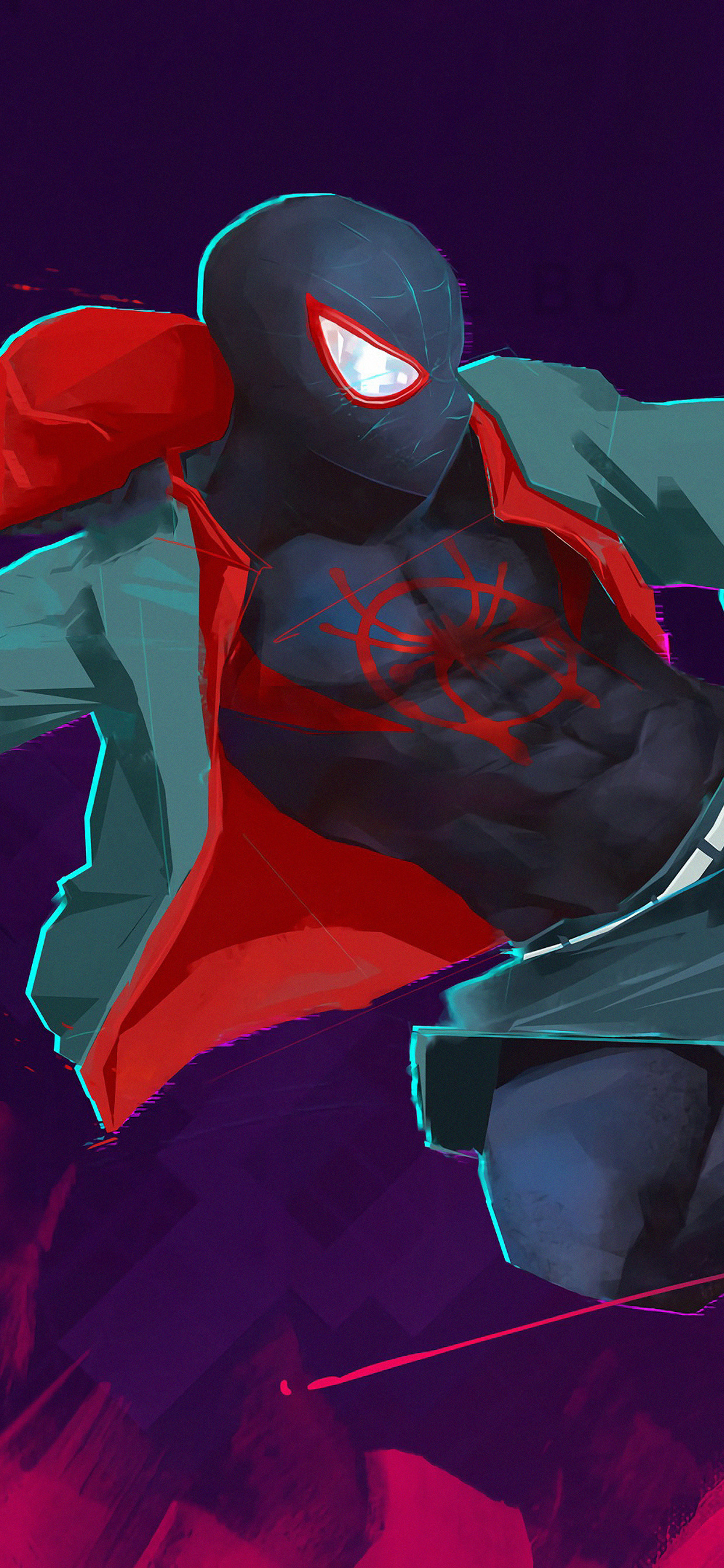 1242x2688 Miles Morales Jumping Art 4k Iphone XS MAX HD 4k Wallpapers