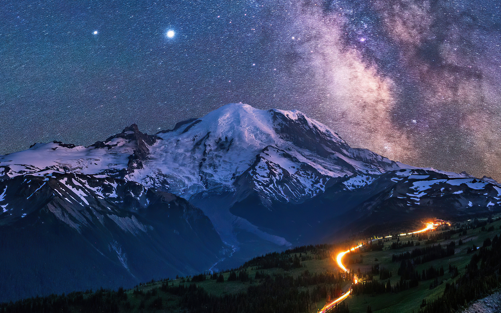 1680x1050 Milky Way Over Mountains 4k Wallpaper,1680x1050 Resolution HD